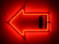 red neon arrow