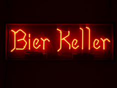bier keller red neon sign