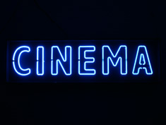 cinema sign to hire in neon