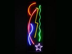 shooting star neon hire sign
