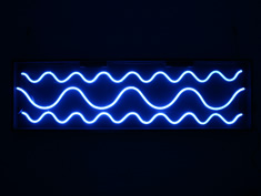 blue waves in neon