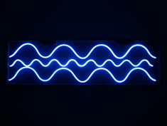 blue waves in neon