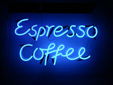 espresso coffee neon hire sign