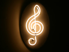 neon treble clef