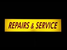 Repairs and Service lightbox sign to hire
